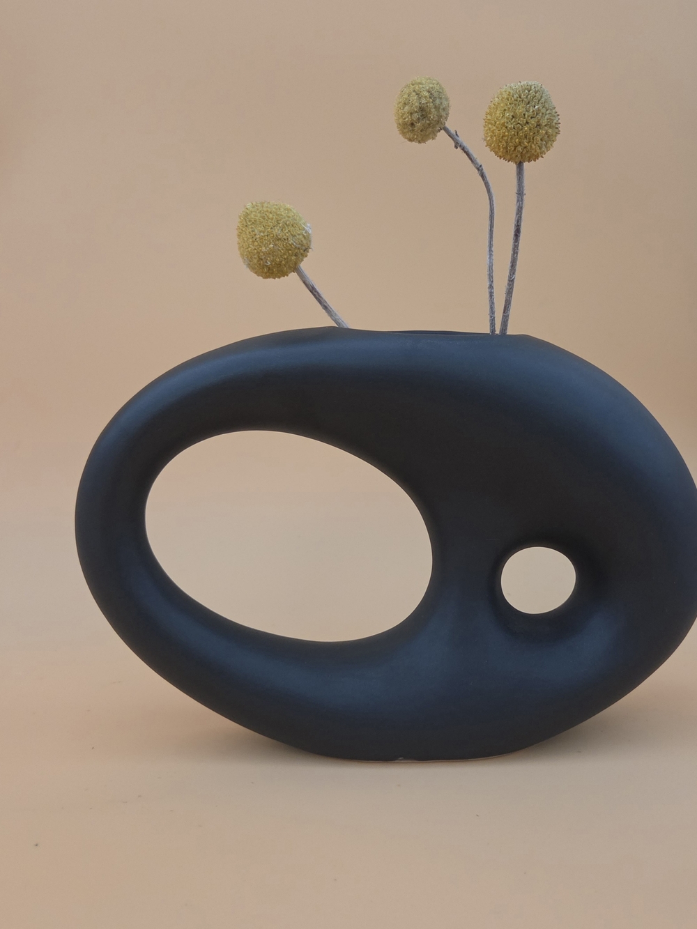 Minimalist MCM Kimura Yokkaichi  Traditional Ceramic Ikebana Matte Black